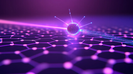 Artistic Rendering of Nanomaterial Interaction with Focused Laser Pulse on Molecular Structure