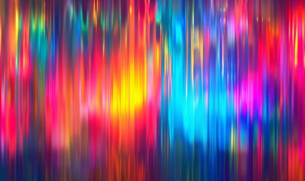 A colorful, multi-colored, and long strip of fabric with a rainbow pattern