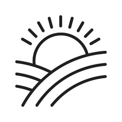 Sunrise icon vector image. Suitable for mobile apps, web apps and print media.