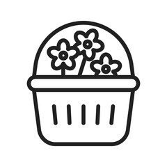 Flowers in Basket icon vector image. Suitable for mobile apps, web apps and print media.