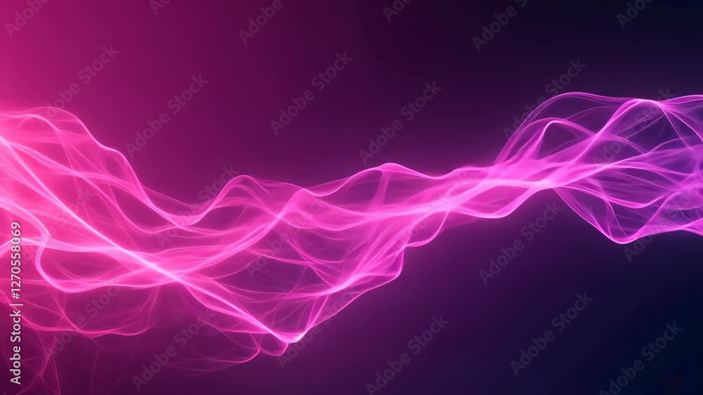 Poster glowing neon neural network illustration in abstract cosmic setting showcasing futuristic design and