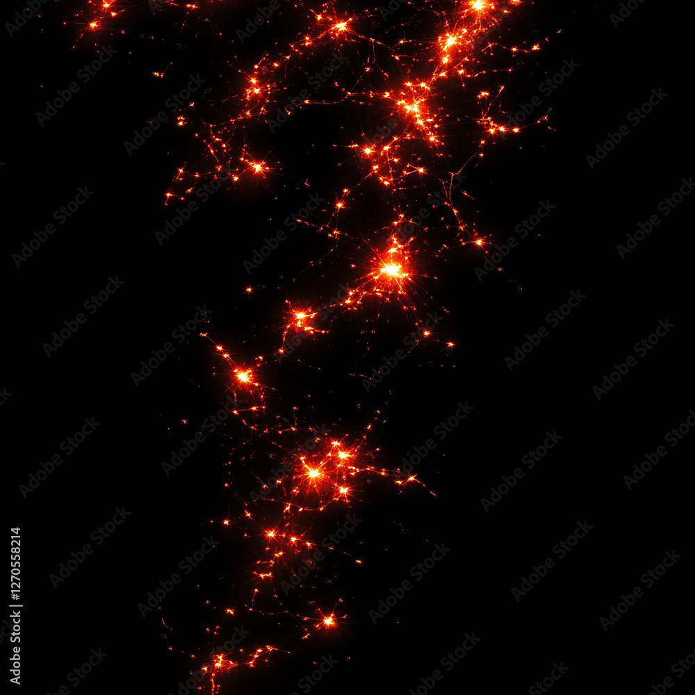 Poster bioluminescence network a dazzling display of luminous pathways and interconnected glowing strands