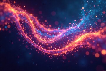 Intertwined luminous threads, cosmic dance, swirling patterns, fractal, photography