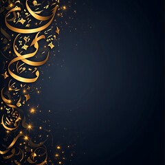 Modern Ramadan Calligraphy Background with Gold Elements.