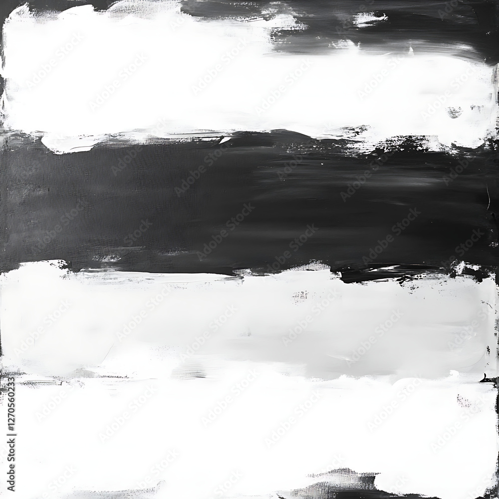 Poster bold monochrome abstraction with dynamic brushstrokes creating a sense of depth and movement