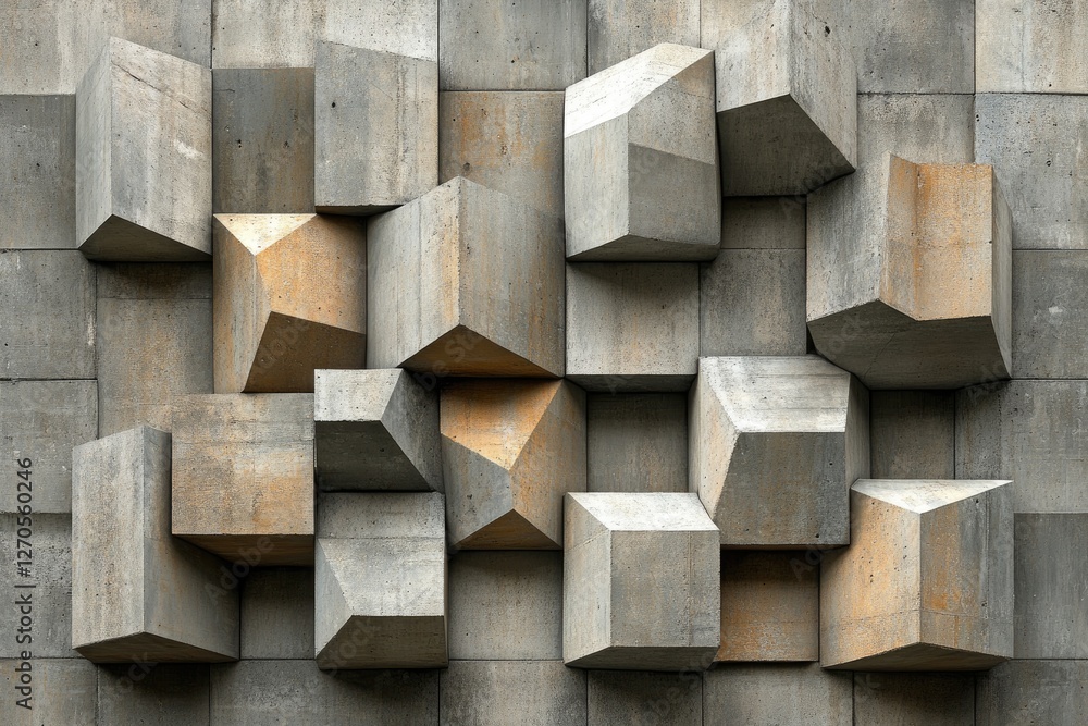 Poster abstract concrete geometric blocks texture. ideal for architecture, design, and modern backgrounds.