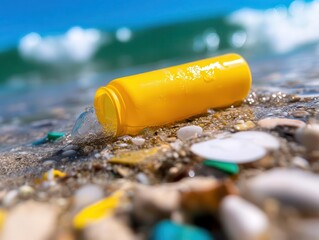 Microplastics floating in water, highlighting polyethylene pollution concerns in marine environments