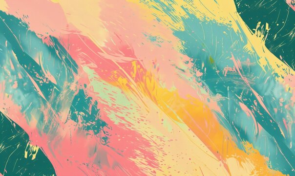 A colorful painting with splatters of paint on it