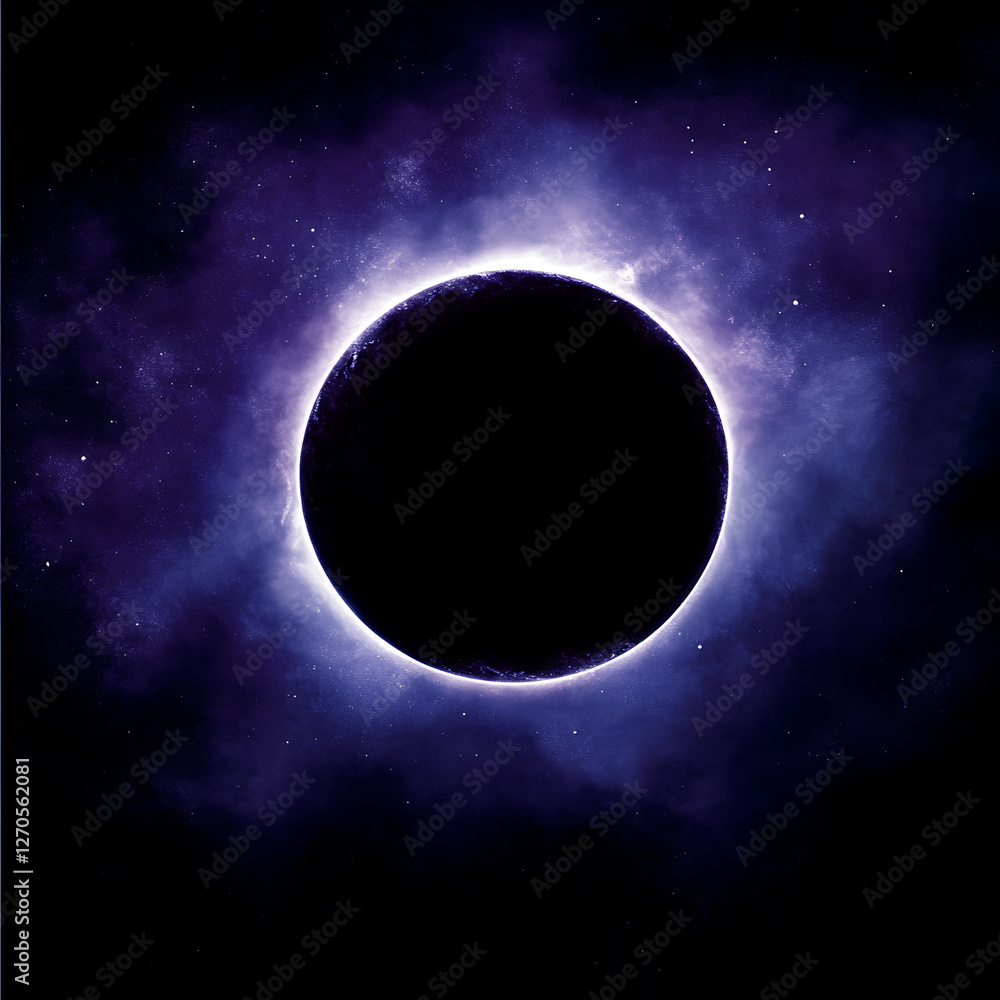 Aufkleber captivating celestial event annular solar eclipse displaying a ring of fire against nebula backdrop