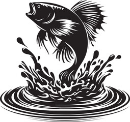 Fish silhouette vector on a white background