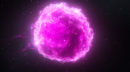 Fototapeta premium Celestial Orb of Energy and Radiance Sparkles in Starry Cosmos Outer Space Expanse