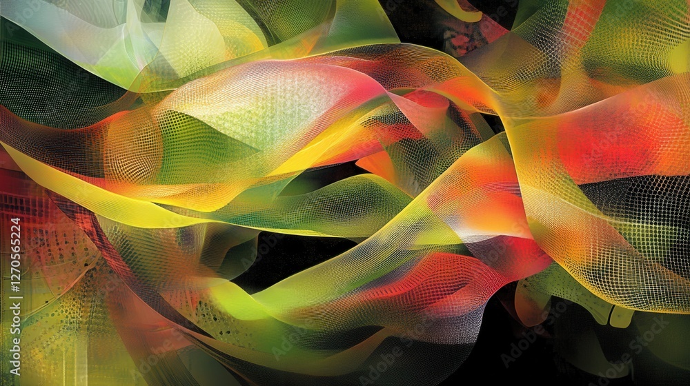 Poster abstract colorful waves with smooth motion and dynamic energy in vibrant warm tones