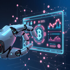 Step into the future of finance with this futuristic AI-driven concept, where automation meets intelligence in the digital economy.