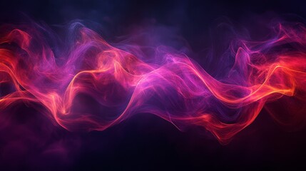 Fototapeta premium A surreal 3D desktop background with intertwining red and purple energy waves against a dark backdrop.