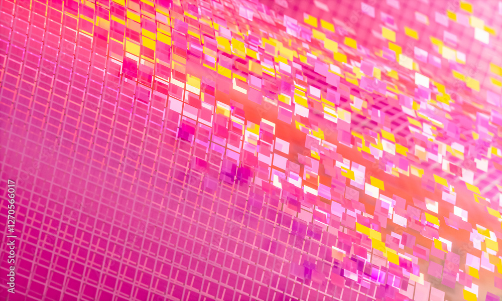 Poster 3d rendering of abstract digital layered crystal glass background. digital technology concept.