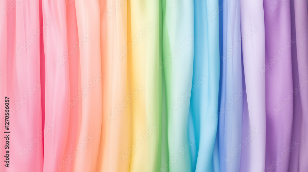 Aufkleber rainbow fabric drapery: the rippling folds of a vibrant fabric display a spectrum of colors, casting