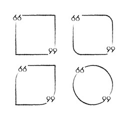 Set of grunge brush stroke quote frames templates design.