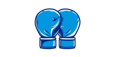 Pair of boxing gloves on transparent background, vector, illustration.