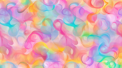 Colorful Swirling Hues of Pink Aqua and Yellow in Abstract Art Design with Fluid and Dreamy Aesthetic