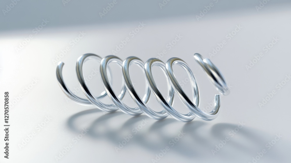 Poster a coiled flexible spring extending dynamically on a clean white surface.