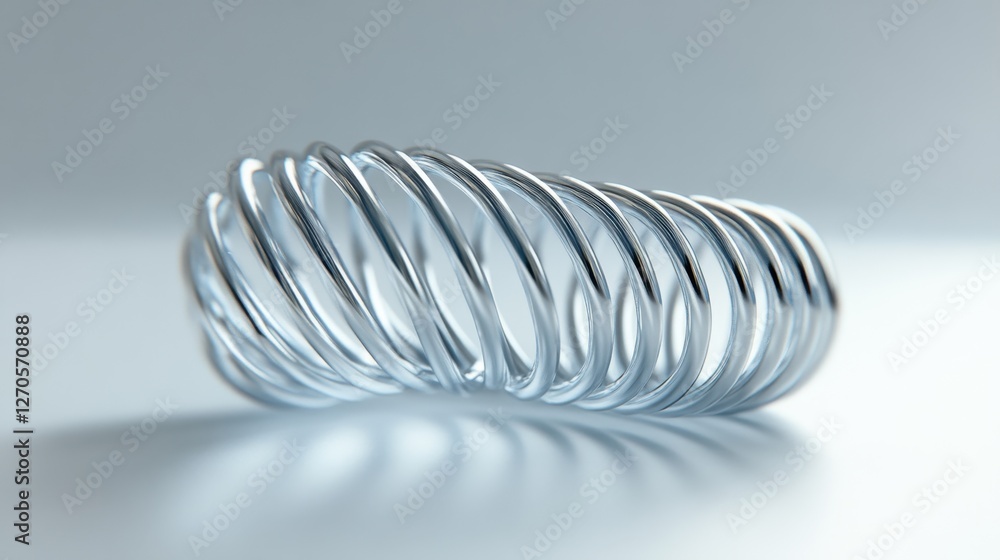 Poster a coiled flexible spring extending dynamically on a clean white surface.