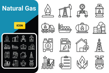 natural gas icon set,vector and illustration