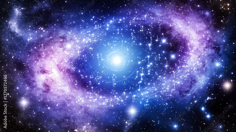 Poster cosmic circuitry abstract nebula galaxy sci fi visualization of interstellar technology wonderscape