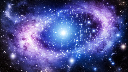 Cosmic Circuitry Abstract Nebula Galaxy Sci Fi Visualization of Interstellar Technology Wonderscape