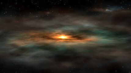 Fototapeta premium Cosmic Disk Formation with Stars and Nebula Space Background Artwork Celestial Exploration 92 Chars