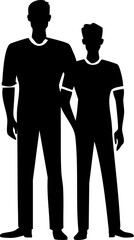 Posture and Height Difference Silhouette of Two Men