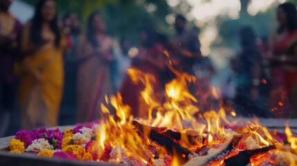 Fire ceremonies are significant in Hindu rituals and often occur at temples during special events, representing purification and offering to the deity.