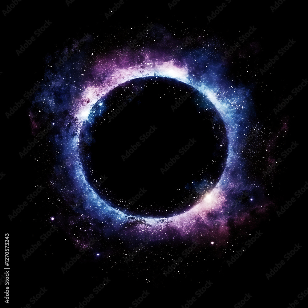 Aufkleber cosmic nebula and black hole abstract visual background dark core celestial wonder galaxy outer spac