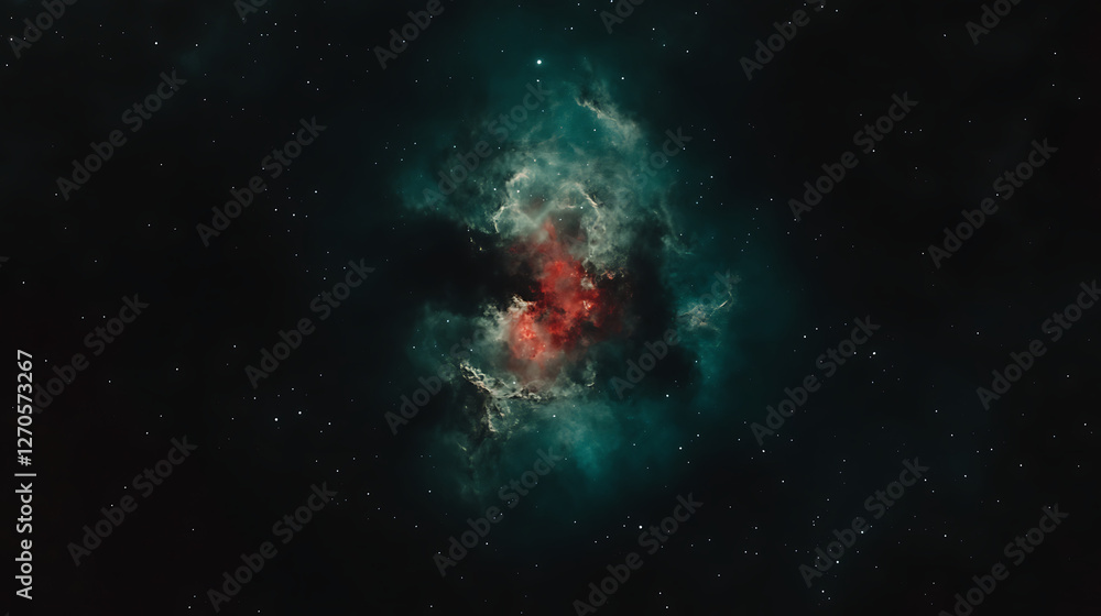 Poster cosmic nebula cloud formation of gas and dust in deep outer space science exploration and discovery