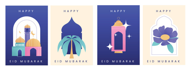 Happy Eid Mubarak Illustration Template Design