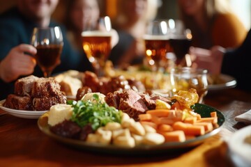 Friends enjoying a meal together