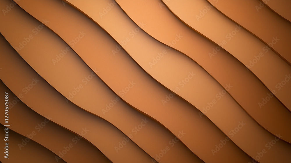 Aufkleber warm tones embrace: a photorealistic visualization of seamless undulating waves that create a subtle