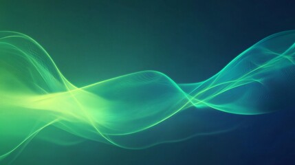 Abstract Waves of Colorful Light Flowing Over Deep Blue Background