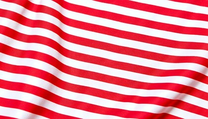 Red and White Striped Fabric Texture: Close-Up Photorealistic Image