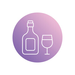 Wine  icon isolated on a white background. Vector illustration.