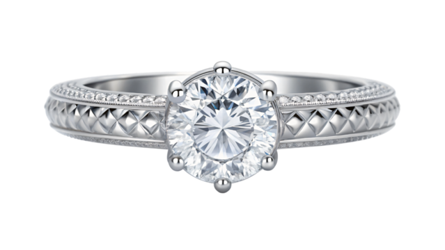 silver ring with diamonds