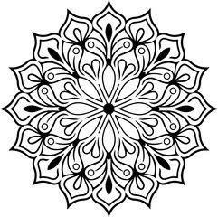 black and white floral ornament