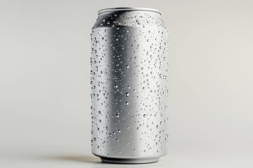 Can isolated on a white background mockup water drops