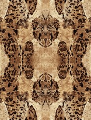 Fototapeta premium Design with a repeating pattern of textile wallpaper in brown and beige. Suitable for interior decoration, modern or vintage styles.