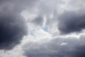 
a large amount of dark, rain clouds covering the sky.
