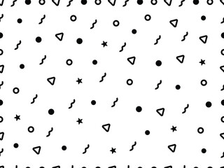 Confetti, festival, celebrate pattern in Black style vector