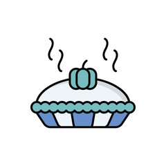 Pumpkin Pie icon isolated on a white background. Vector illustration.