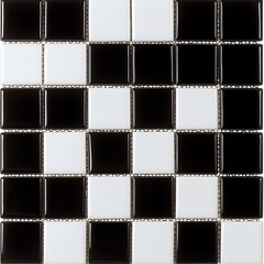 Black and White Checkerboard Mosaic Tile Texture