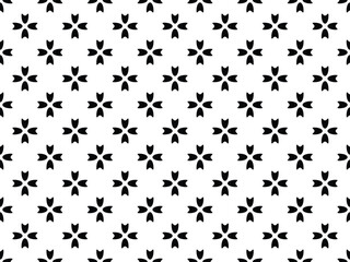 Blossom flower pattern in Black style vector