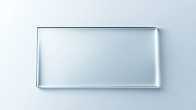 A glass microscope slide positioned on a white background, exemplifying scientific clarity and precision, perfect for educational and laboratory visuals on microscopy.