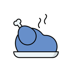 Chicken icon isolated on a white background. Vector illustration.